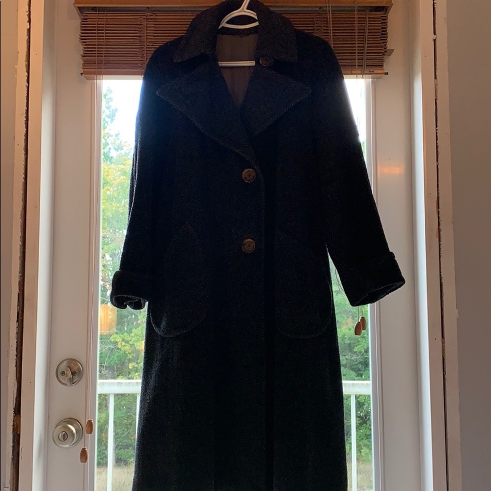 Charcoal gray trench coat